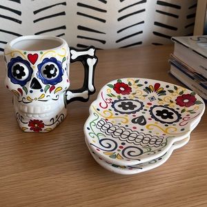 Skull Mug and side plates
